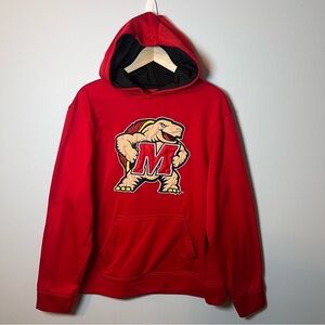 University of Maryland Terrapins Hoodie‎ Mens L Red Sweatshirt- Top of the World